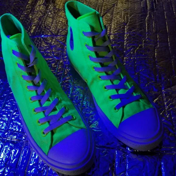 Converse Shoes 25 Chuck Taylor All Star 2 Hi Vibrant Volt Super Trippy In Black Light Poshmark